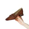 Pointed Single Shoes Women's Spring and Autumn 2025 Spring New French Temperament Patent Leather Loafers Medium Thick Heel Small Leather Shoes