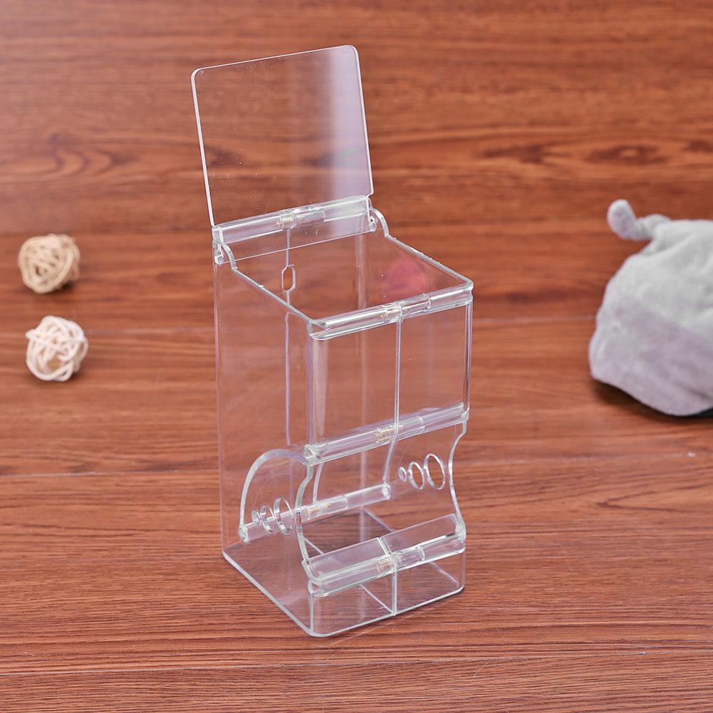 Samll Animal Hamster Automatic Food Feeder Transparent Plastics Strong Simplicity Clear Overturn Prevent Feeder