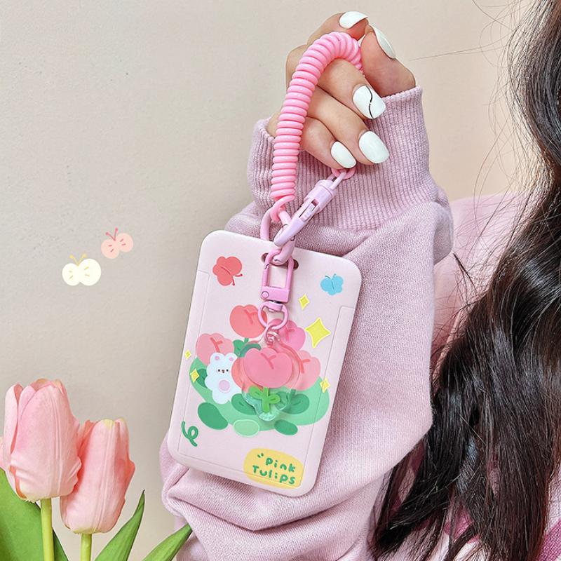 Cute Tulip Cartoon Korean Photo Card Holder Idol Photocard Holder Srudent ID/Bus/Bank Card Case Girls School Stationery