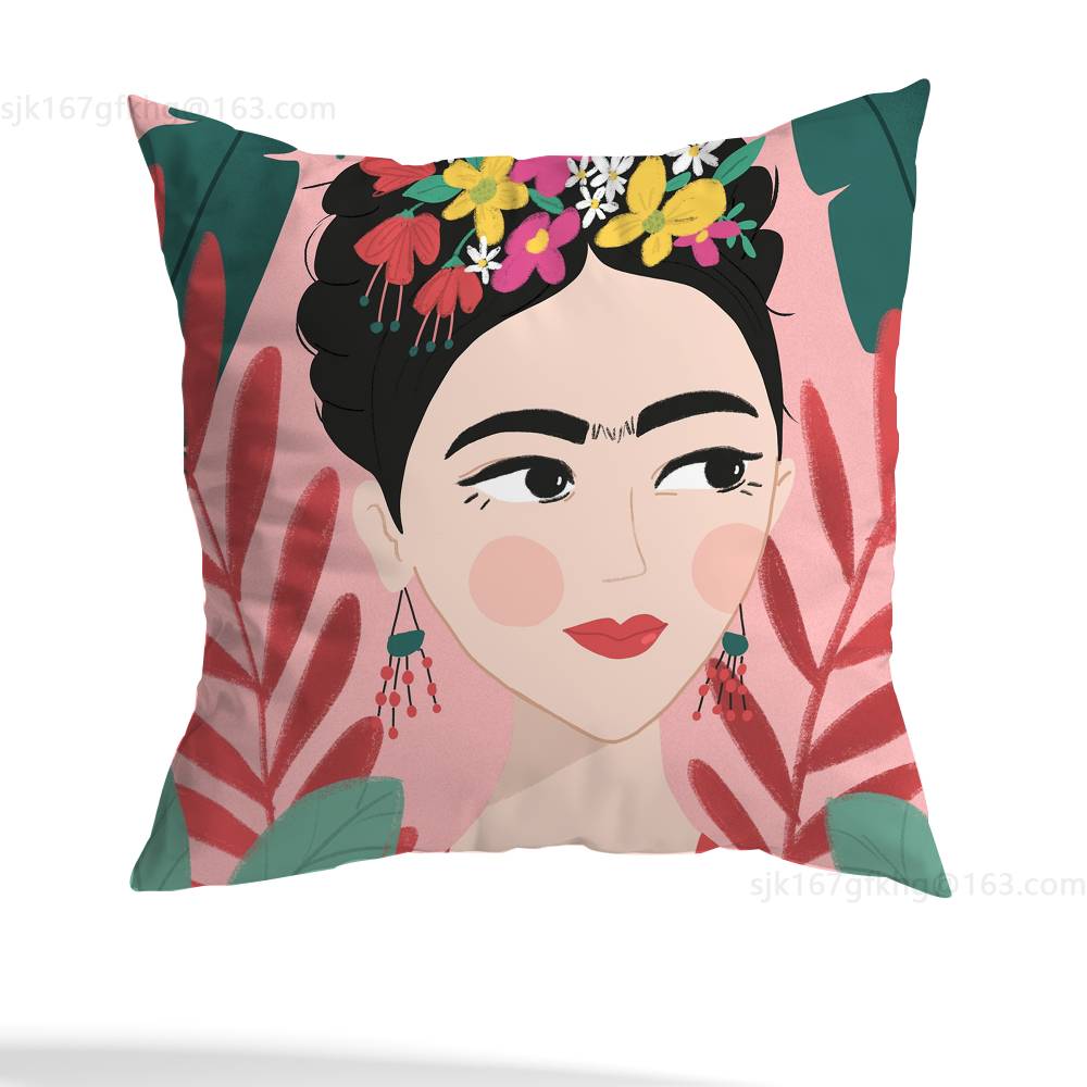 

F-Frida K-K Women Art Pillow Case Pillow Case Living Room Sofa Cushion Cover Suitable For Home Bedroom Room Decoration 12x12Inch