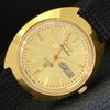 VINTAGE HMT KANCHAN 6501 AUTOMATIC INDIAN MENS GOLDEN COLOR DIAL WATCH A441038-4 HT-a441038