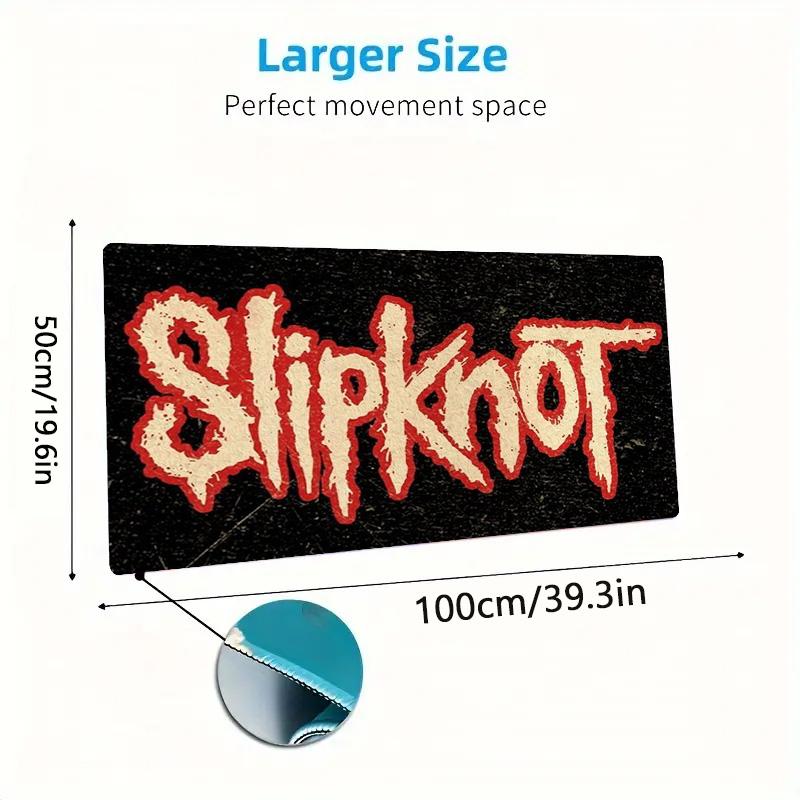 Slipknot Red Nonagram Logo Large Gaming Mouse Pad Non Slip Desk Mat for Heavy Metal Band Fan Decor