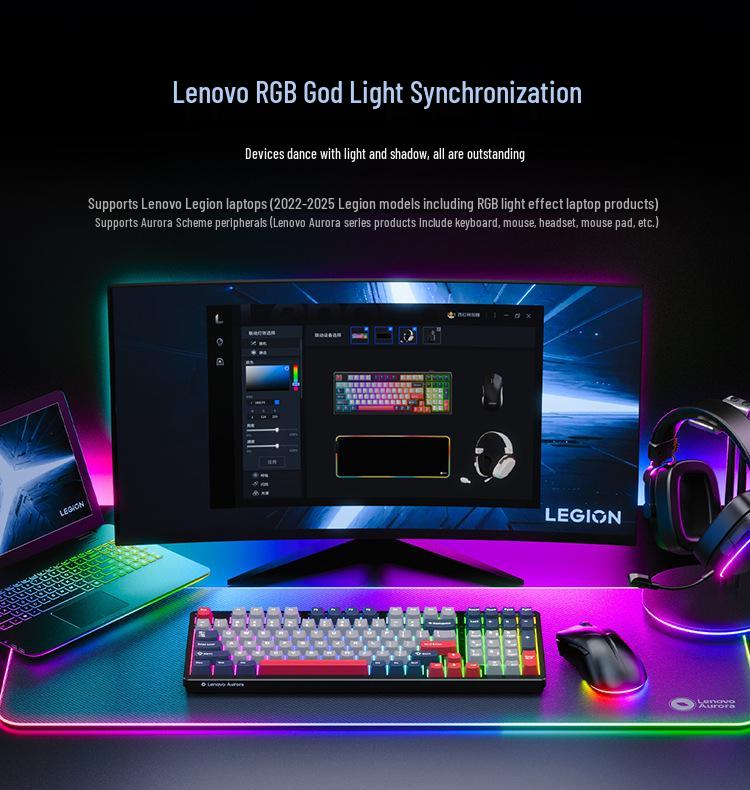 Aurora GK10 Two-Tone 98-Key Mechanical Hot-Swappable Backlit Esports Keyboard (Three-Mode, Wired/Wireless, Rechargeable)