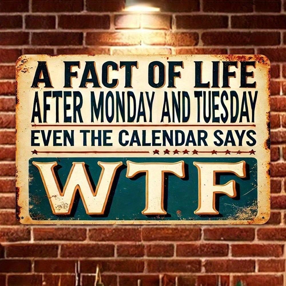 

Vintage Metal Tin Sign Humorous Motivational Wall Art Decor for Home Office разноцветный
