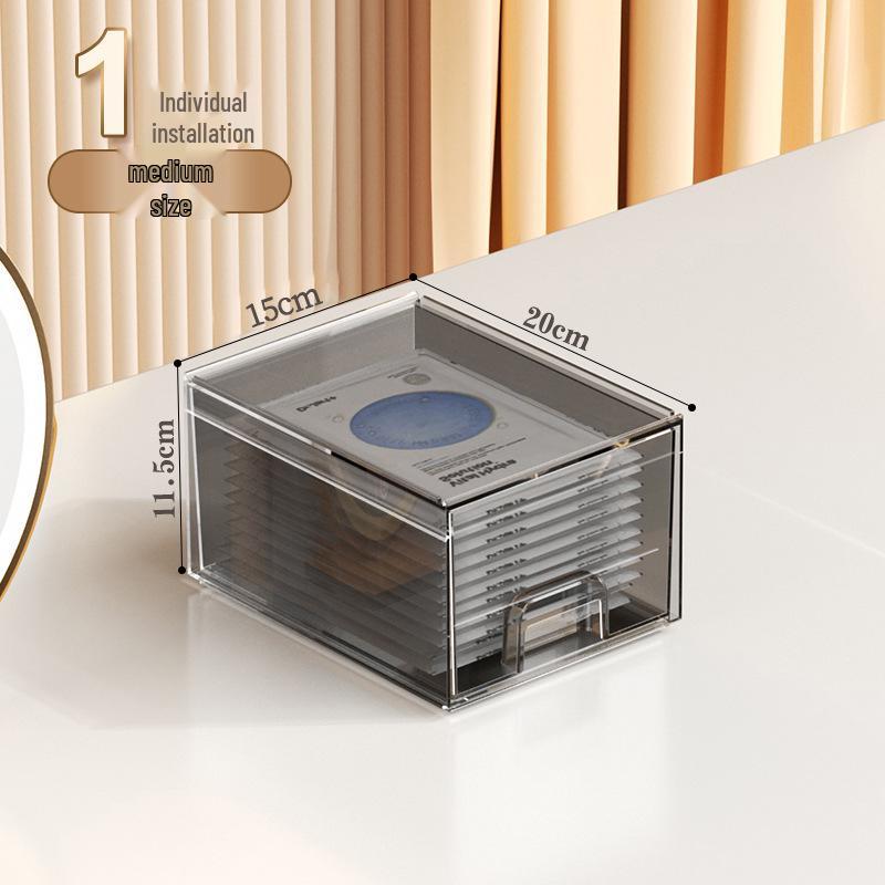 

Прозрачный штабелируемый бокс для хранения косметики для помады, маски и средств по уходу за кожей