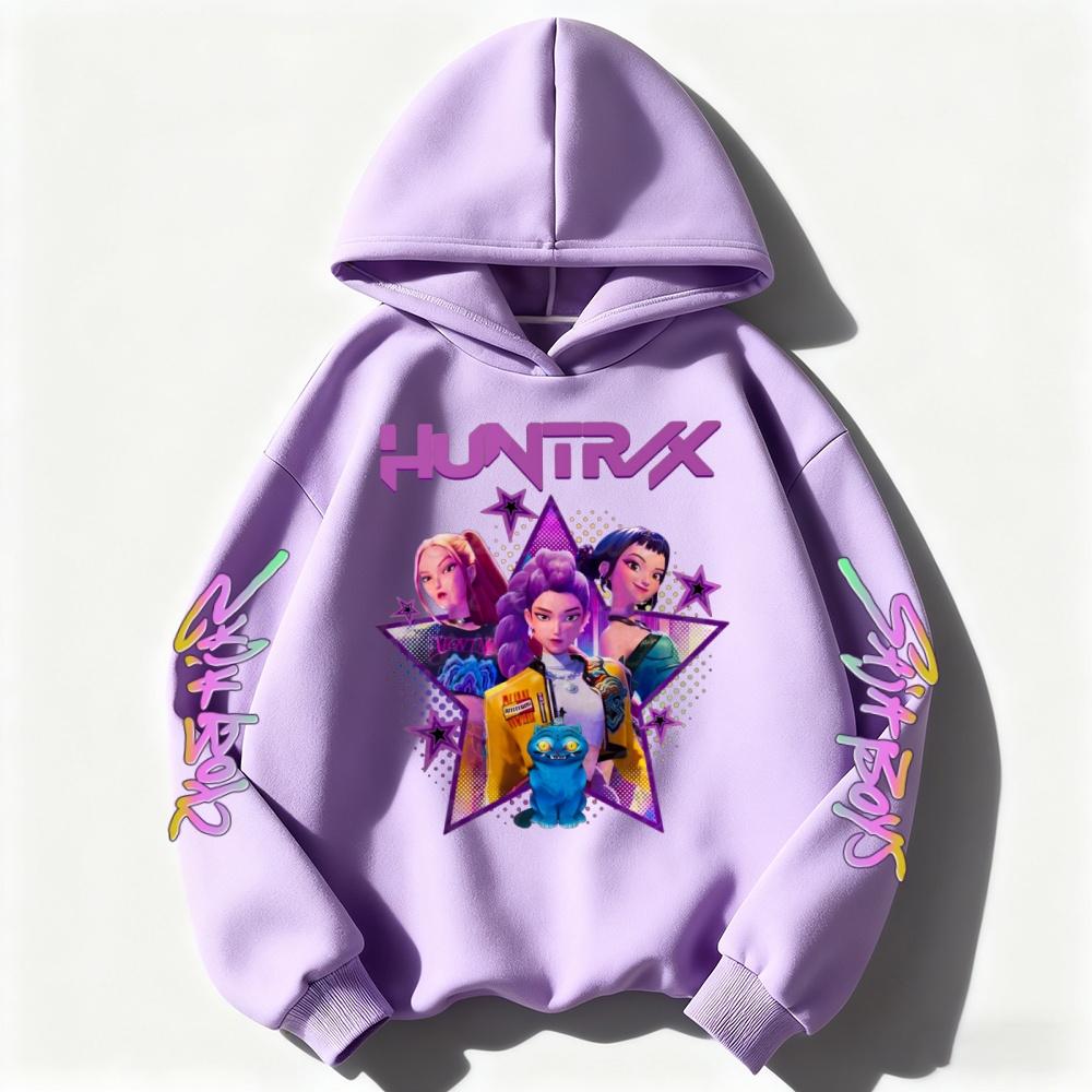 Casual Print Loose Top Fashion Sweatshirt Comfortable Hoodies Sweatshirts Girls 120