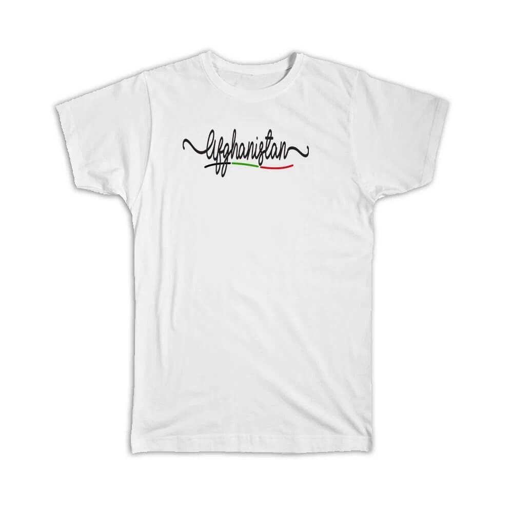 Gift T-Shirt : Afghanistan Flag Colors Afghan Travel Expat Country Minimalist M