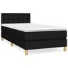 3140891 vidaXL Lit à sommier tapissier et matelas Noir 80x200 cm Tissu