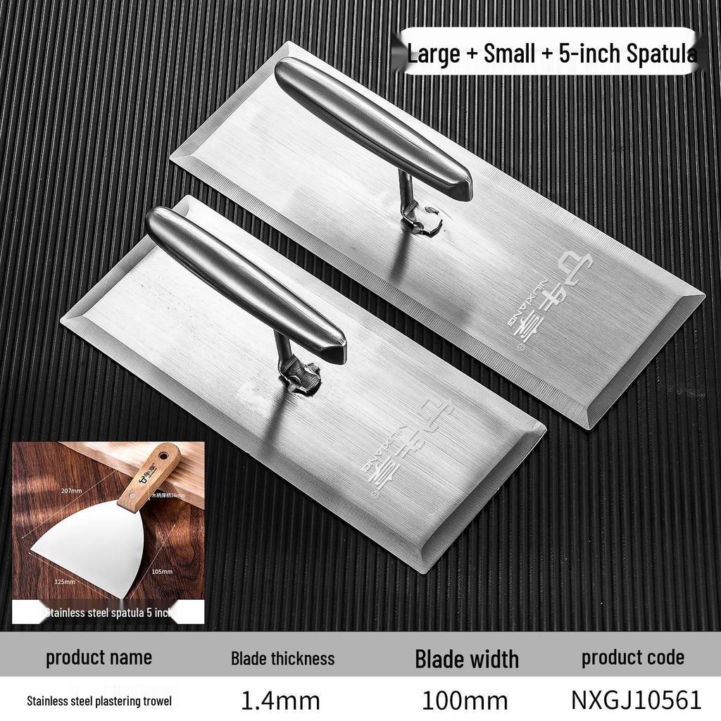Stainless Steel Plastering Trowel and Putty Scraper Tool for Masonry and Wall Finishing