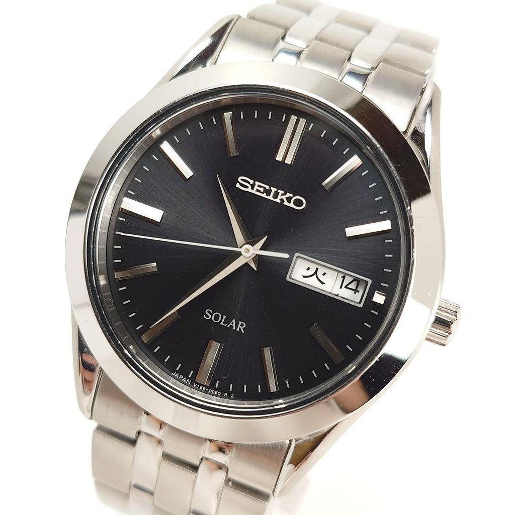 [USED] Working SEIKO Spirit Solar Watch, Black, V158-0AZ0