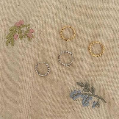 One-touch Dot Ring Earrings