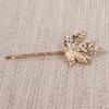 Hair Simple Golden Maple Leaf Hairpin Leaves Leaves Hairpin Side Clamping Alloy Electroplating EMA