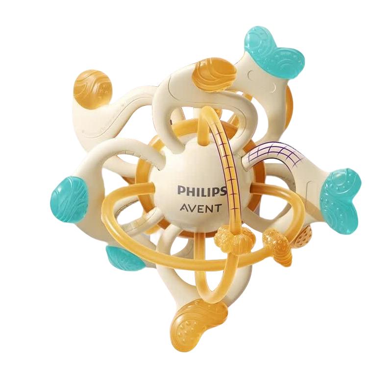 Philips Avent Manhattan Beißball aus flüssigem Silikon, Beißspielzeug geeignet für 0–3 Jahre