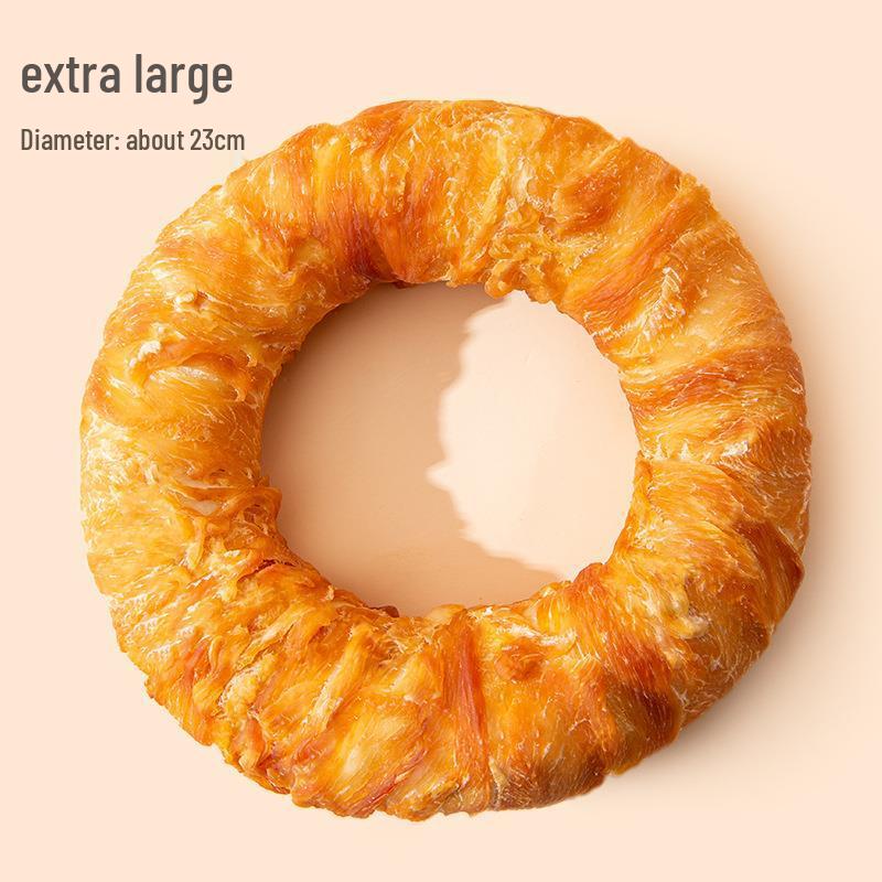 Large Chicken Rawhide Donut Chew for Small To Medium Dogs - Bite-Resistant Teeth Cleaning Treat for Golden Retrievers & Teddies