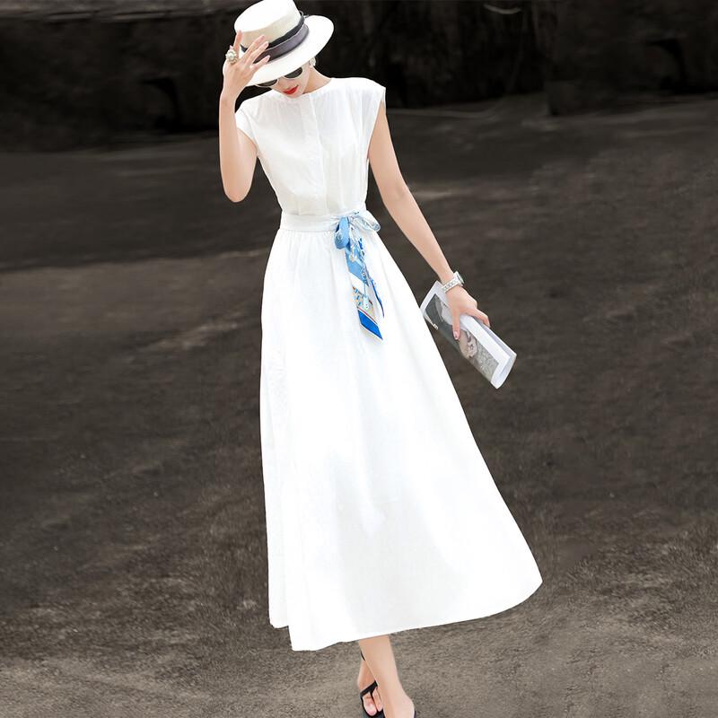 Elegant Tie-Waist A-Line Shirt Dress S