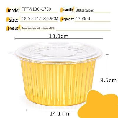 OEING Round Disposable Aluminum Foil Takeaway Bowls