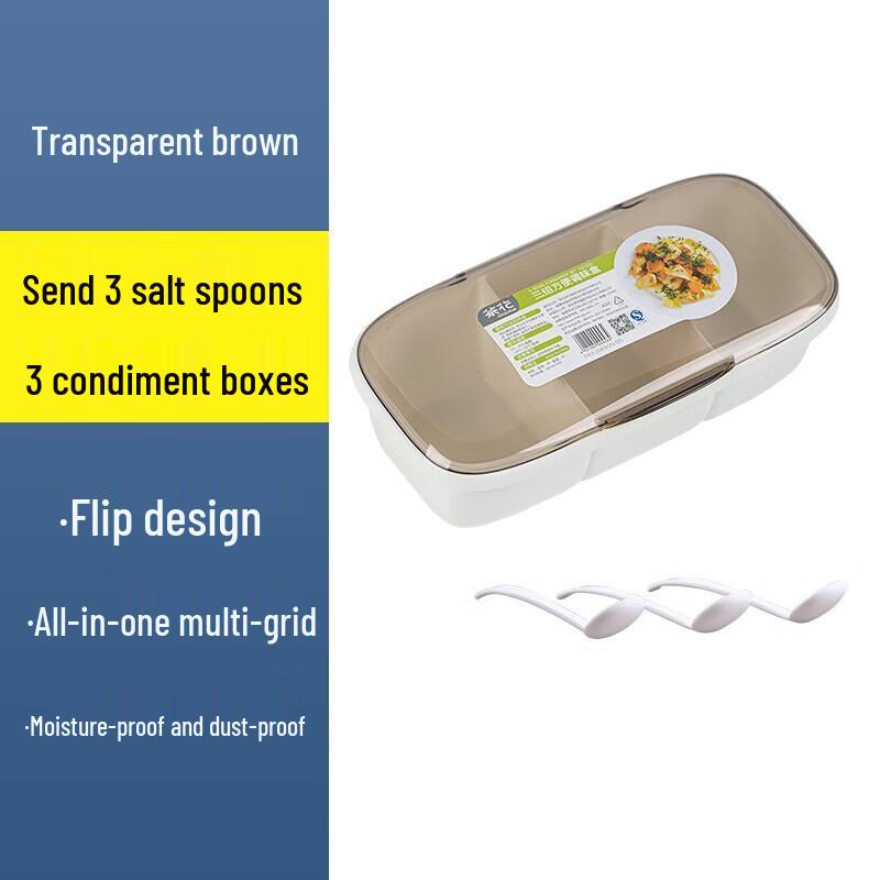 Chahua 3-Compartment Plastic Seasoning Box