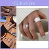 Bague ouverte en cuivre ajustable au design géométrique élégant pour femmes, vêtement décontracté élégant