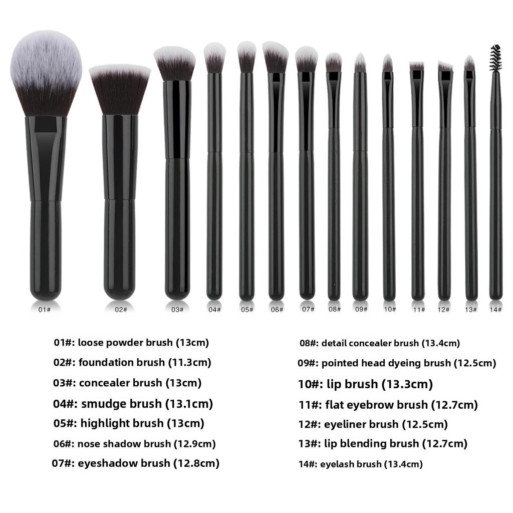 14 Convenient Makeup Cover Brushes Soft Foundation Eye Detail Brushes Travel Helper Multifunctional Beauty Tools