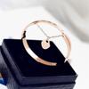 Korean Roman Numeral Rhinestone Heart Pendant Bracelet – Women's Fashion Wristband Ornament