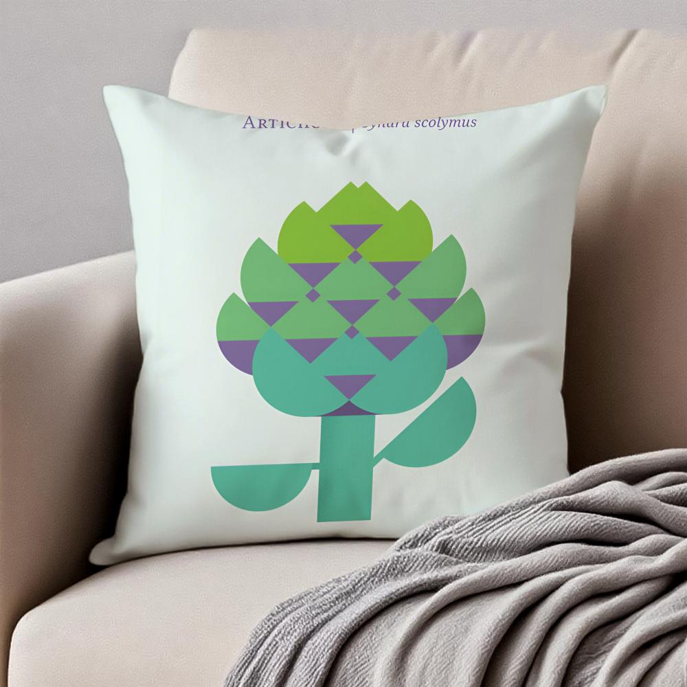 Cute Fresh Art Lovely Simple Vegetable Cushion Cover Pillowcase Antidustmite Invisible Zipper Short Plush Sofa Cushion
