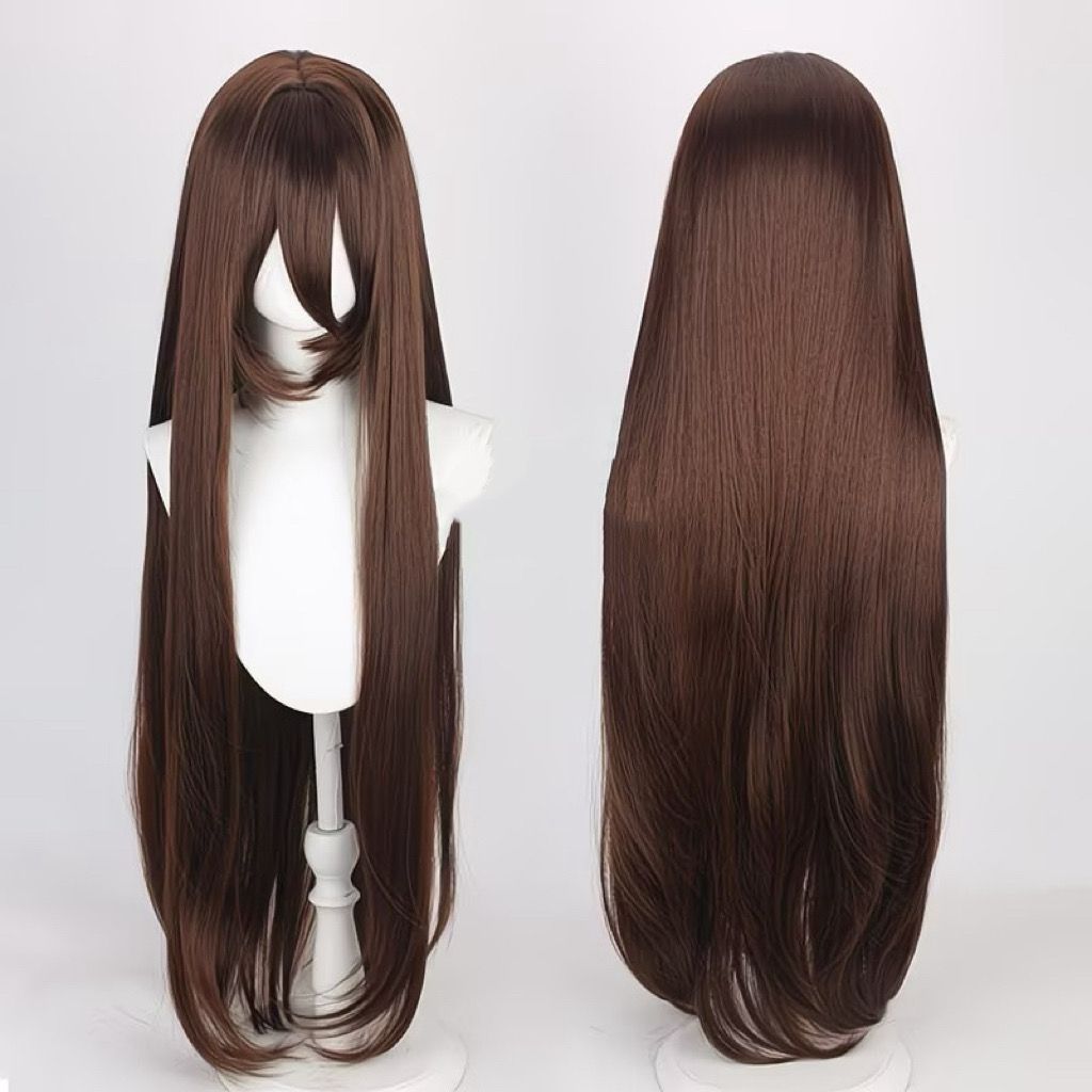 90cm Natürlich Aussehende Rose-Net Gerade Perücke, Gefärbt—Perfekt für Anime Cosplay und Alltagslooks