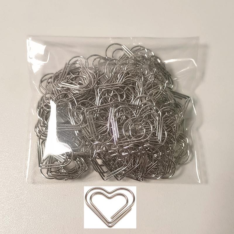 

50Pcs/Set Metal Paper Clips Hearts Mini Binder Clip Bookmark Book Binding Note Decor Stationery School Office Binding Supplies