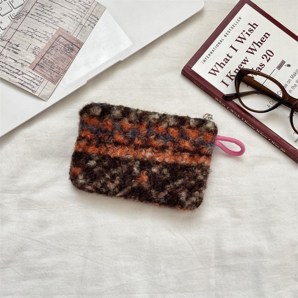 New Material Storage Bag Retro Style Zipper Closure Coin Purse Portable Document Pouch Personal Storage