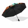 Buntglas Motorrad Kunst Automatischer Regenschirm Kompakt 8 Speichen Leichte Stabile Konstruktion Ganzjahres-Regenschirm für Reisen Modisches Accessoire