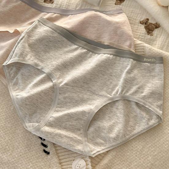 6 Pcs Women's Cotton Underwear Mid Waist Ladies Full Coverage Panties Soft Stretch Cheeky Bikini Briefs