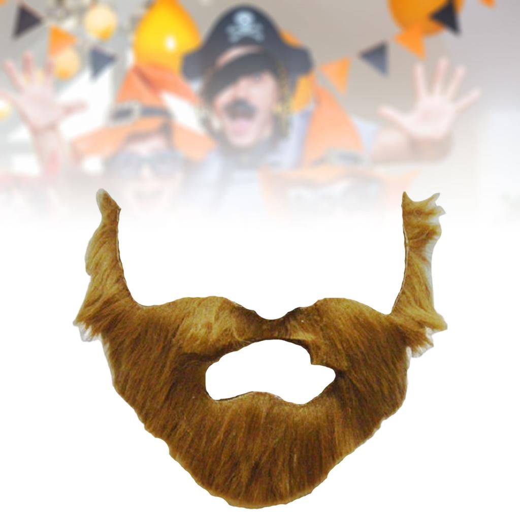 Dress Up Fake Beard Makeup Flannel Beard Fake Beard Costume Realistic Halloween Beard Fake Mustaches Cosplay Dress up Brown
