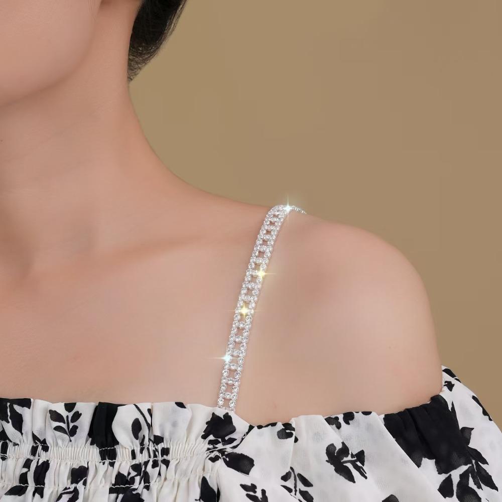Off-the-Shoulder Strass-BH-Träger Abnehmbare Verstellbare BH-Schultergurte Dekorative Funkelnde Strasssteine