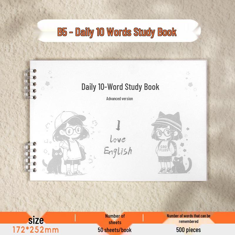 Daily 10 Words English Vocabulary Memory Book