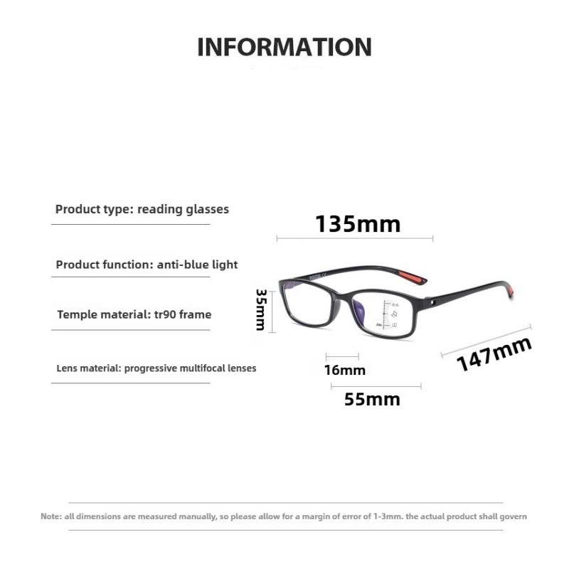 Anti Blue Light Multifocal Reading Glasses for Men Women Ultralight Sports Progressive Far Sight Glasses of View Far and Close