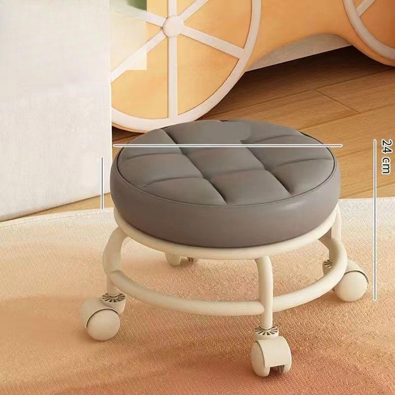 

Низкий табурет на колесиках с колесами на 360 градусов, искусственная кожа, наполнитель из губки, подушка для современного дома серый