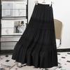 Spring 2026 Elegantly Slimming High-Waisted A-Line Midi Skirt with Lace Panels