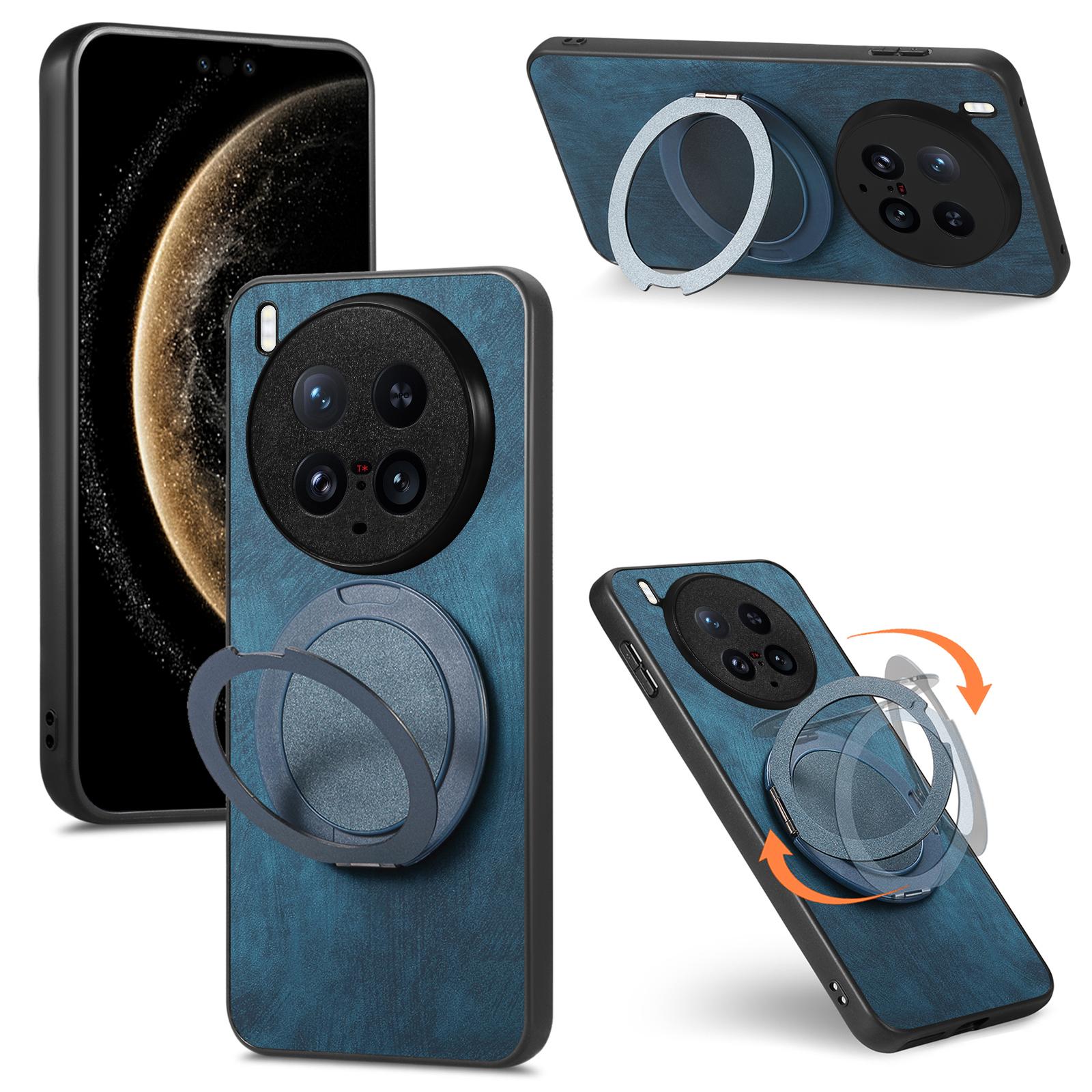 

For vivo X200 Ultra 5G Phone Case with Rotating Kickstand Stress Relief Retro Leather Back Cover C