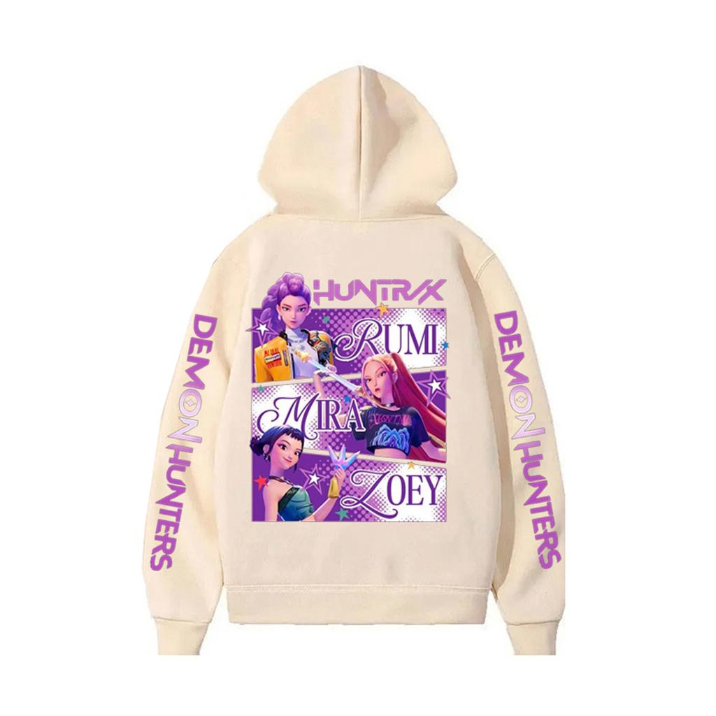 Women's Printed Round Neck Pullover Sweatshirt Hooded Drawstring Sweatshirt Top