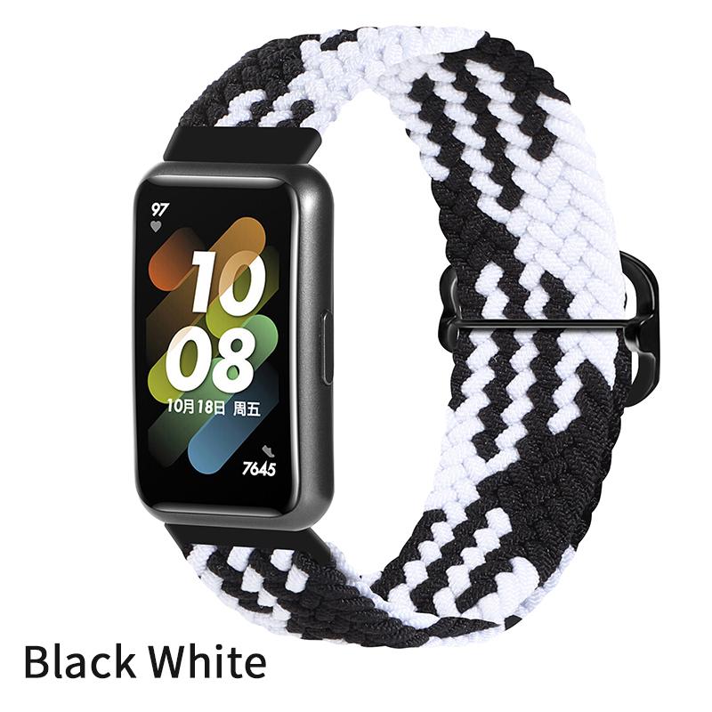 

Регулируемый нейлоновый ремешок для Huawei Band 7, дышащий 7NFC, запасные аксессуары, эластичный браслет для браслета Huawei Band7 черный белый