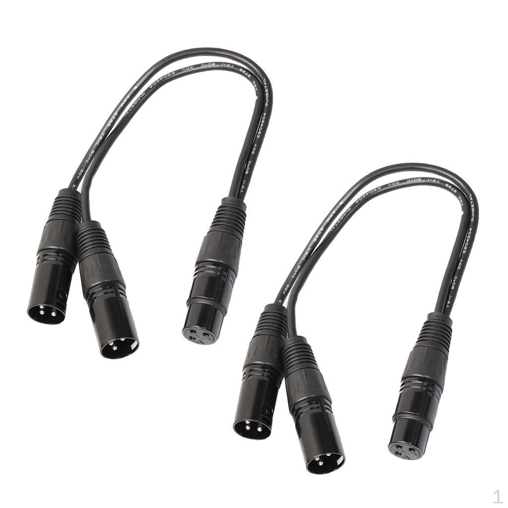 1Ft XLR Microphone Cable - Premium Quality 3 Pin Male & Female Connectors Y Splitter Copper