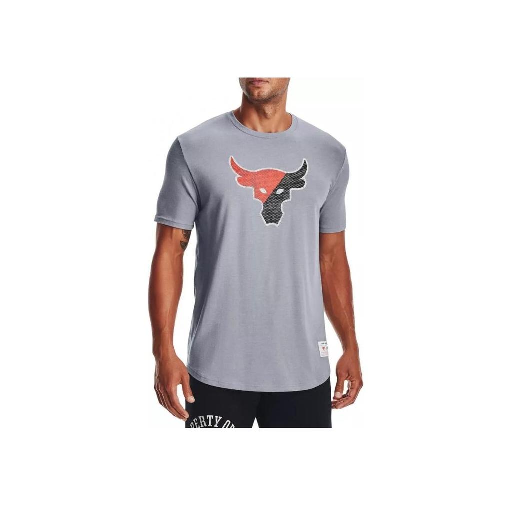 Under Armour UA Project Rock Printed Training Loose Fit T-Shirt Men Tops 1367123-035