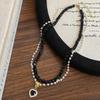 Women's Heart Double Double Y2K Bead Chain Necklace