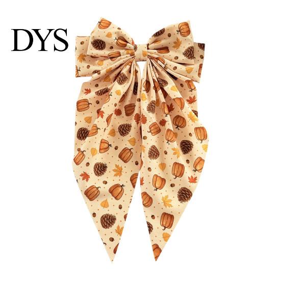 Cute Autumn Themed Hair Ornaments Fall Pumpkin Maple Leaf Bows for Women Girls, Pinecone Clips, Large Bowknot Fashionable Headwear Holiday Outfits
