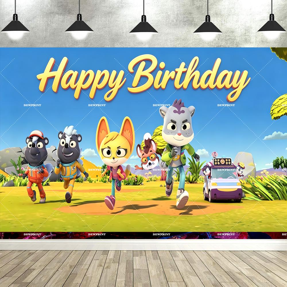 Dewprint The Creature C-Cases Birthday Party Backdrop Cartoon Themed Animals Party Decoration Supplies Birthday Party Banner702