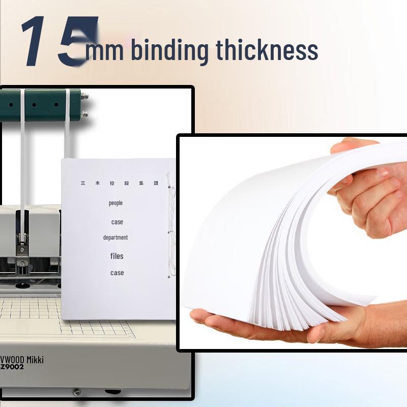 SUNWOOD SZ9002 Adjustable 3-Hole Punching and Binding Machine CN Plug (adapter Included)