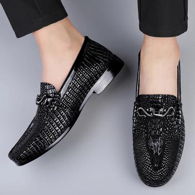 Mocassini da uomo con motivo a coccodrillo, scarpe casual in vera pelle, scarpe slip-on da uomo, leggere, alla moda, nuove mocassini