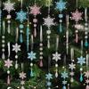 Clear Shatterproof Acrylic Snowflake Icicles Christmas Decorations With Berries Ball For Home Party Tree