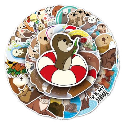 10/50pcs Cartoon Otter Stickers Animals for DIY Luggage Laptop Skateboard Motorcycle Bicycle Stickers