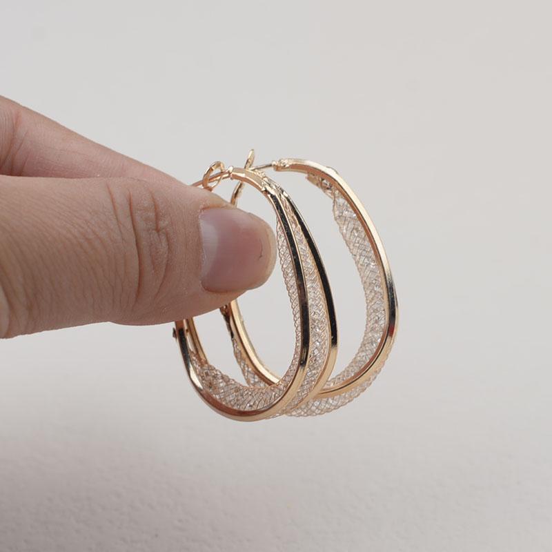 Boho-Silber-Oval-Ohrringe, große hängende Anti-Allergie-Silbernadel-Ohrringe, Creolen, modisches Kreis-Design, Luxus-Ohrringe