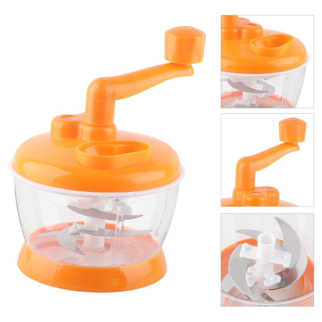 Tritaverdure Manuale PP Acciaio Inossidabile Grado Alimentare Compatto Portatile Tritaverdure per Cucina Ristorante 6 Lame
